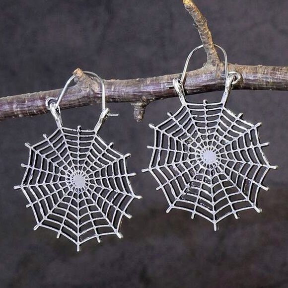 GlitzBlitz Boutique Jewelry - Any 2/$20! Silver Spider Web Ear Wire Earrings